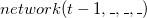 n e t w o r k left parenthesis t minus 1 comma bar comma bar comma bar right parenthesis