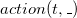 a c t i o n left parenthesis t comma bar right parenthesis