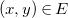 left parenthesis x comma y right parenthesis element of upper E