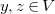 y comma z element of upper V