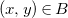 left parenthesis x comma y right parenthesis element of upper B