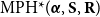 MPH asterisk left parenthesis bold italic alpha comma bold upper S comma bold upper R right parenthesis
