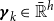 bold italic gamma Subscript k Baseline element of double struck upper R overbar Superscript h
