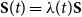 bold upper S left parenthesis t right parenthesis equals lamda left parenthesis t right parenthesis bold upper S