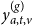 y Subscript a comma t comma v Superscript left parenthesis g right parenthesis