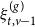 xi Subscript t comma v minus 1 Superscript left parenthesis g right parenthesis