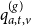q Subscript a comma t comma v Superscript left parenthesis g right parenthesis
