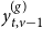 y Subscript t comma v minus 1 Superscript left parenthesis g right parenthesis