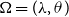 normal upper Omega equals left parenthesis lamda comma theta right parenthesis