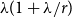 lamda left parenthesis 1 plus lamda divided by r right parenthesis