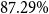 87.29 percent sign