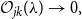 script upper O Subscript j k Baseline left parenthesis lamda right parenthesis right arrow 0 comma
