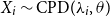 upper X Subscript i Baseline tilde CPD left parenthesis lamda Subscript i Baseline comma theta right parenthesis