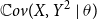 double struck upper C o v left parenthesis upper X comma upper Y squared vertical bar theta right parenthesis