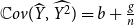 double struck upper C o v left parenthesis ModifyingAbove upper Y With caret comma ModifyingAbove upper Y squared With caret right parenthesis equals b plus StartFraction g Over n EndFraction