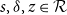 s comma delta comma z element of script upper R