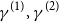 gamma Superscript left parenthesis 1 right parenthesis Baseline comma gamma Superscript left parenthesis 2 right parenthesis