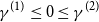 gamma Superscript left parenthesis 1 right parenthesis Baseline less than or equals 0 less than or equals gamma Superscript left parenthesis 2 right parenthesis