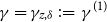 gamma equals gamma Subscript z comma delta Baseline colon equals gamma Superscript left parenthesis 1 right parenthesis