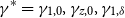 gamma Superscript asterisk Baseline equals gamma Subscript 1 comma 0 Baseline comma gamma Subscript z comma 0 Baseline comma gamma Subscript 1 comma delta Baseline