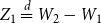 upper Z 1 equals Overscript d Endscripts upper W 2 minus upper W 1