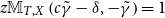 z double struck upper M Subscript upper T comma upper X Baseline left parenthesis c gamma overtilde minus delta comma minus gamma overtilde right parenthesis equals 1