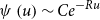 psi left parenthesis u right parenthesis tilde upper C e Superscript minus upper R u