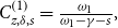 upper C Subscript z comma delta comma s Superscript left parenthesis 1 right parenthesis Baseline equals StartFraction omega 1 Over omega 1 minus gamma minus s EndFraction comma