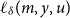 script l Subscript delta Baseline left parenthesis m comma y comma u right parenthesis