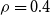 rho equals 0.4