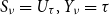upper S Subscript nu Baseline equals upper U Subscript tau Baseline comma upper Y Subscript nu Baseline equals tau