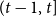 left parenthesis t minus 1 comma t right bracket