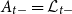 upper A Subscript t minus Baseline equals script upper L Subscript t minus