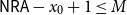 sans serif upper N sans serif upper R sans serif upper A minus x 0 plus 1 less than or equals upper M
