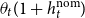 theta Subscript t Baseline left parenthesis 1 plus h Subscript t Superscript normal n normal o normal m Baseline right parenthesis