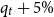 q Subscript t Baseline plus 5 percent sign