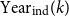Year Subscript ind Baseline left parenthesis k right parenthesis