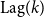 Lag left parenthesis k right parenthesis