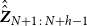 ModifyingAbove Above ModifyingAbove bold italic upper Z With caret With caret Subscript upper N plus 1 colon upper N plus h minus 1