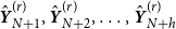 ModifyingAbove bold italic upper Y With caret Subscript upper N plus 1 Superscript left parenthesis r right parenthesis Baseline comma ModifyingAbove bold italic upper Y With caret Subscript upper N plus 2 Superscript left parenthesis r right parenthesis Baseline comma ellipsis comma ModifyingAbove bold italic upper Y With caret Subscript upper N plus h Superscript left parenthesis r right parenthesis