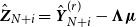 ModifyingAbove bold italic upper Z With caret Subscript upper N plus i Baseline equals ModifyingAbove bold italic upper Y With caret Subscript upper N plus i Superscript left parenthesis r right parenthesis Baseline minus bold upper Lamda bold italic mu