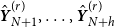 ModifyingAbove bold italic upper Y With caret Subscript upper N plus 1 Superscript left parenthesis r right parenthesis Baseline comma ellipsis comma ModifyingAbove bold italic upper Y With caret Subscript upper N plus h Superscript left parenthesis r right parenthesis