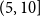 left parenthesis 5 comma 10 right bracket
