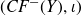 left parenthesis upper C upper F Superscript minus Baseline left parenthesis upper Y right parenthesis comma iota right parenthesis