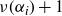 nu left parenthesis alpha Subscript i Baseline right parenthesis plus 1