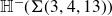 double struck upper H Superscript minus Baseline left parenthesis normal upper Sigma left parenthesis 3 comma 4 comma 13 right parenthesis right parenthesis