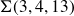 normal upper Sigma left parenthesis 3 comma 4 comma 13 right parenthesis