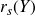 r Subscript s Baseline left parenthesis upper Y right parenthesis