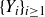 left brace upper Y Subscript i Baseline right brace Subscript i greater than or equals 1