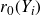 r 0 left parenthesis upper Y Subscript i Baseline right parenthesis